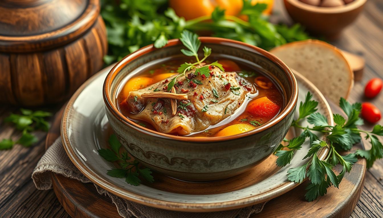 Rezept für Chorba od Teleće Glave (Kalbskopfsuppe) Rezept für Chorba od Teleće Glave (Kalbskopfsuppe)
