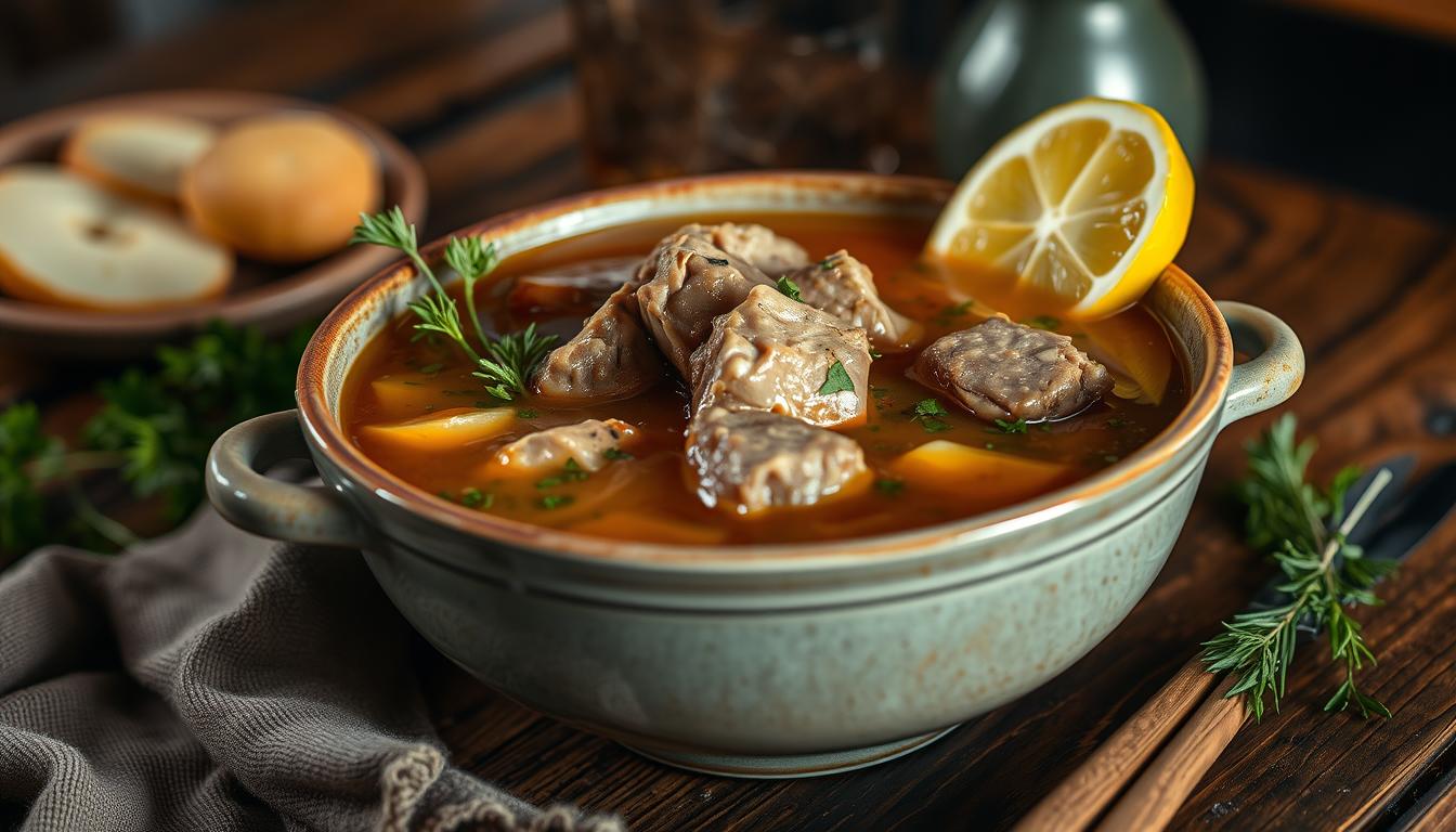 Rezept für Ciorbă de burtă (Kuttelsuppe) Rezept für Ciorbă de burtă (Kuttelsuppe)