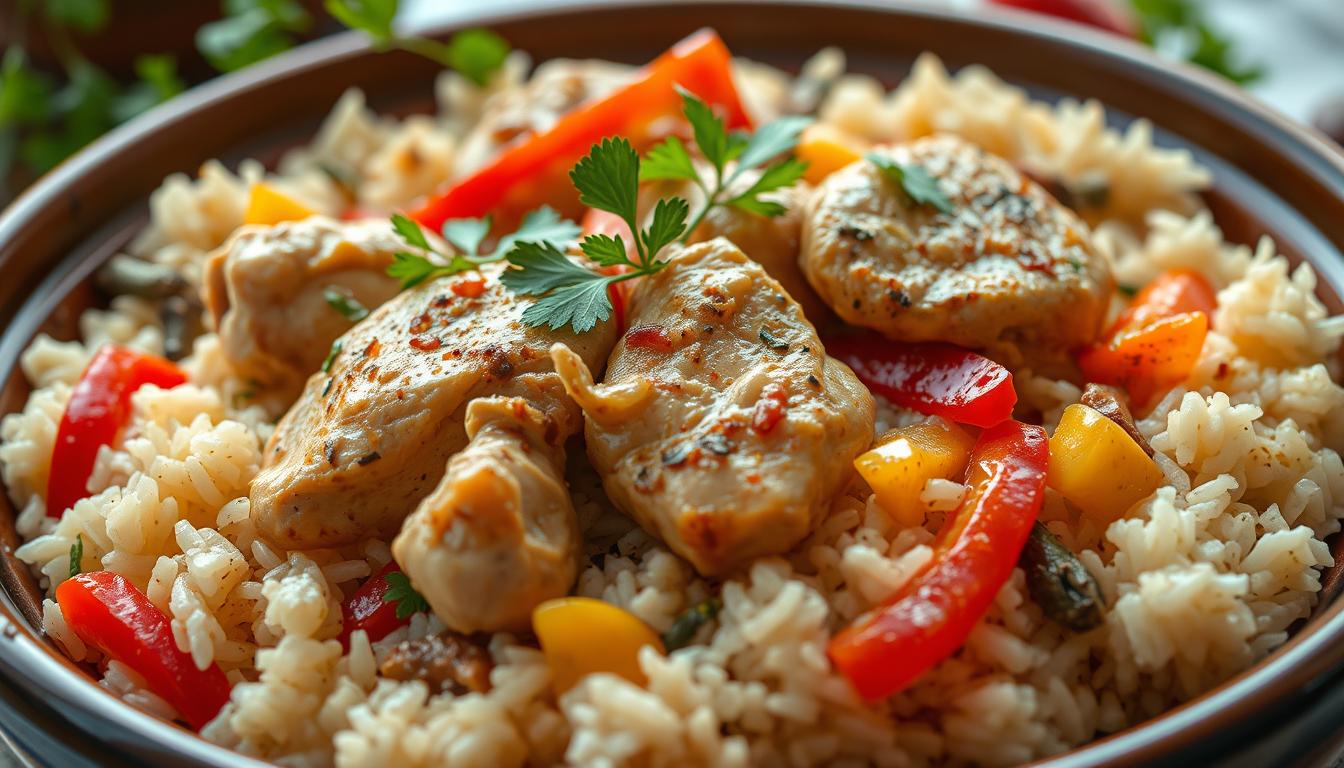 Rezept für Đuveč s Piletinom (Reis mit Huhn) Rezept für Đuveč s Piletinom (Reis mit Huhn)