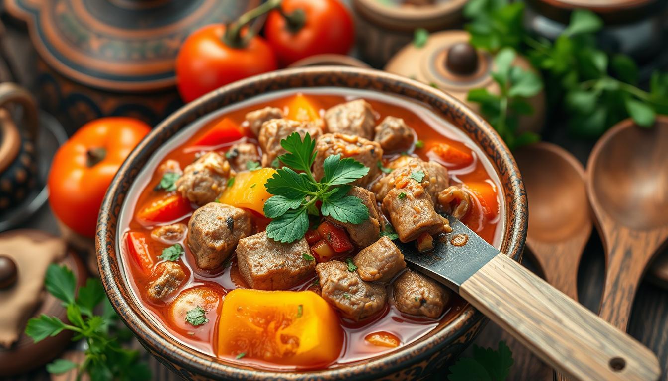 Rezept für Fergesë (albanischer Eintopf) Rezept für Fergesë (albanischer Eintopf)