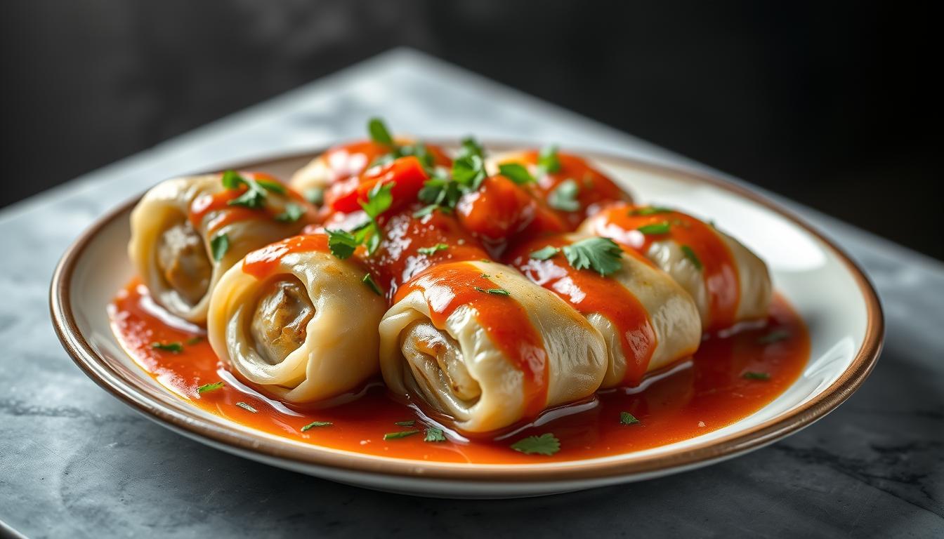 Rezept für Sarma (gefüllte Kohlrouladen) Rezept für Sarma (gefüllte Kohlrouladen)