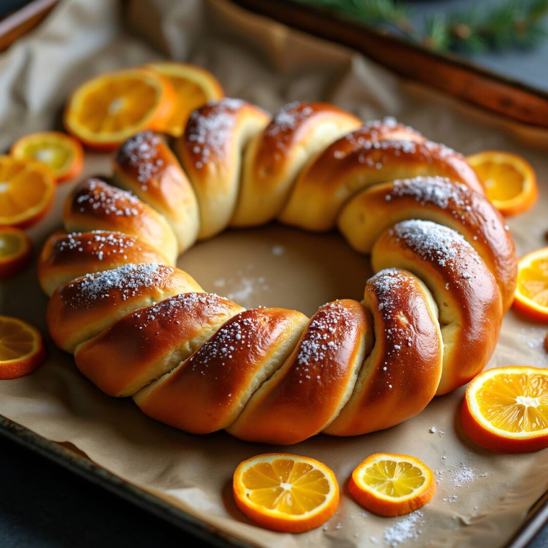 Adventskranz aus Striezelteig Rezept Adventskranz aus Striezelteig Rezept