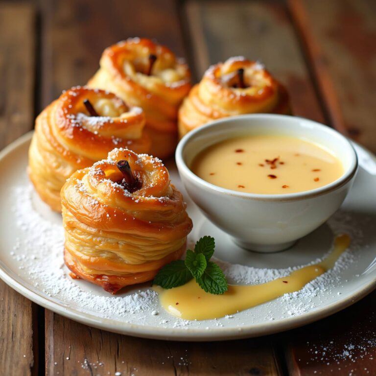 Äpfel im Schlafrock mit Vanillesauce Rezept
