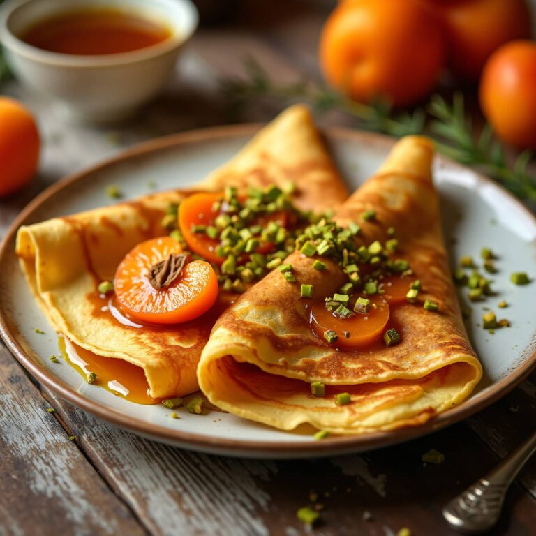 Amaretto-Crêpes mit Karamell-Aprikosen Rezept
