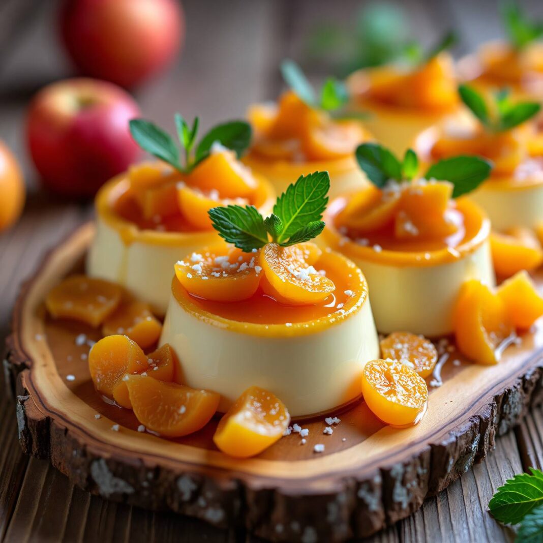 Anis-Flans mit Aprikosen-Apfel-Kompott Rezept Anis-Flans mit Aprikosen-Apfel-Kompott Rezept