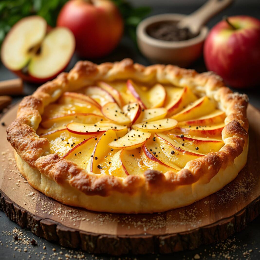 Apfel-Blechkuchen mit Käse Rezept Apfel-Blechkuchen mit Käse Rezept