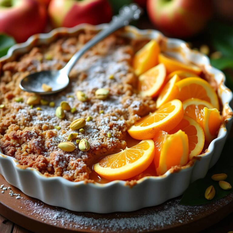Apfel-Crumble mit Orangen Rezept