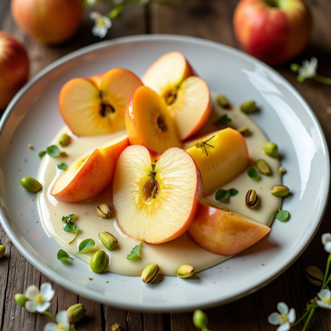 Apfel mit süßer Lindenblüten-Crème Rezept Apfel mit süßer Lindenblüten-Crème Rezept