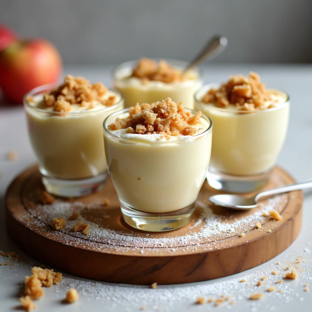 Apfel-Quark-Mousse mit Teekrümel Rezept Apfel-Quark-Mousse mit Teekrümel Rezept