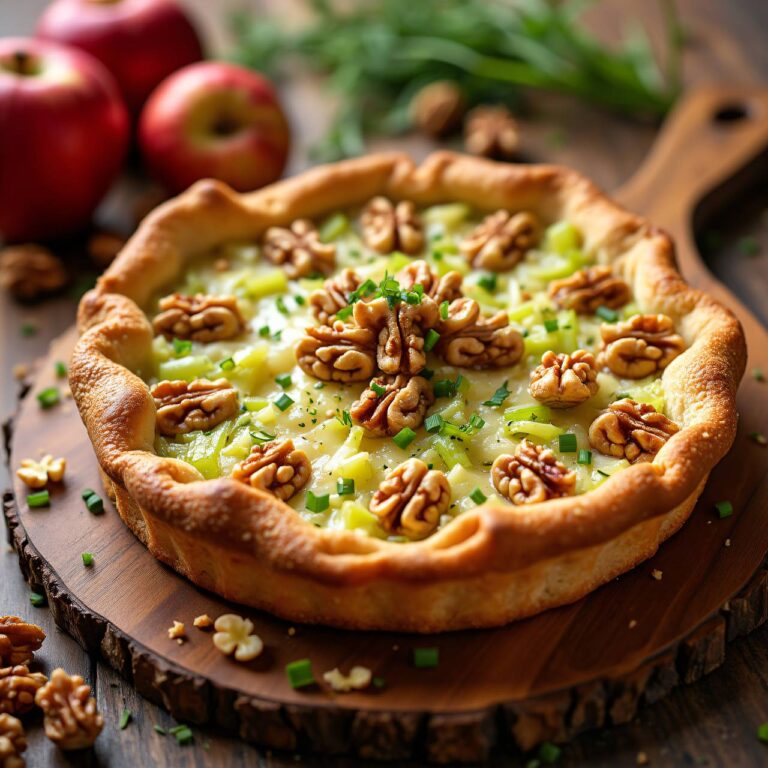 Apfel-Sellerie-Kuchen mit Baumnüssen Rezept