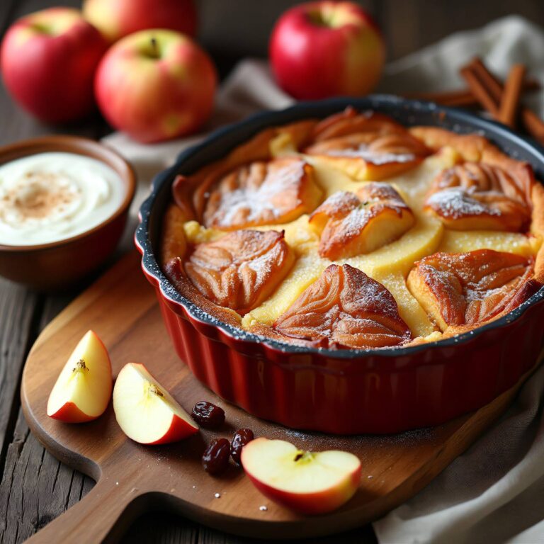 Apfelauflauf mit Vanillequark Rezept