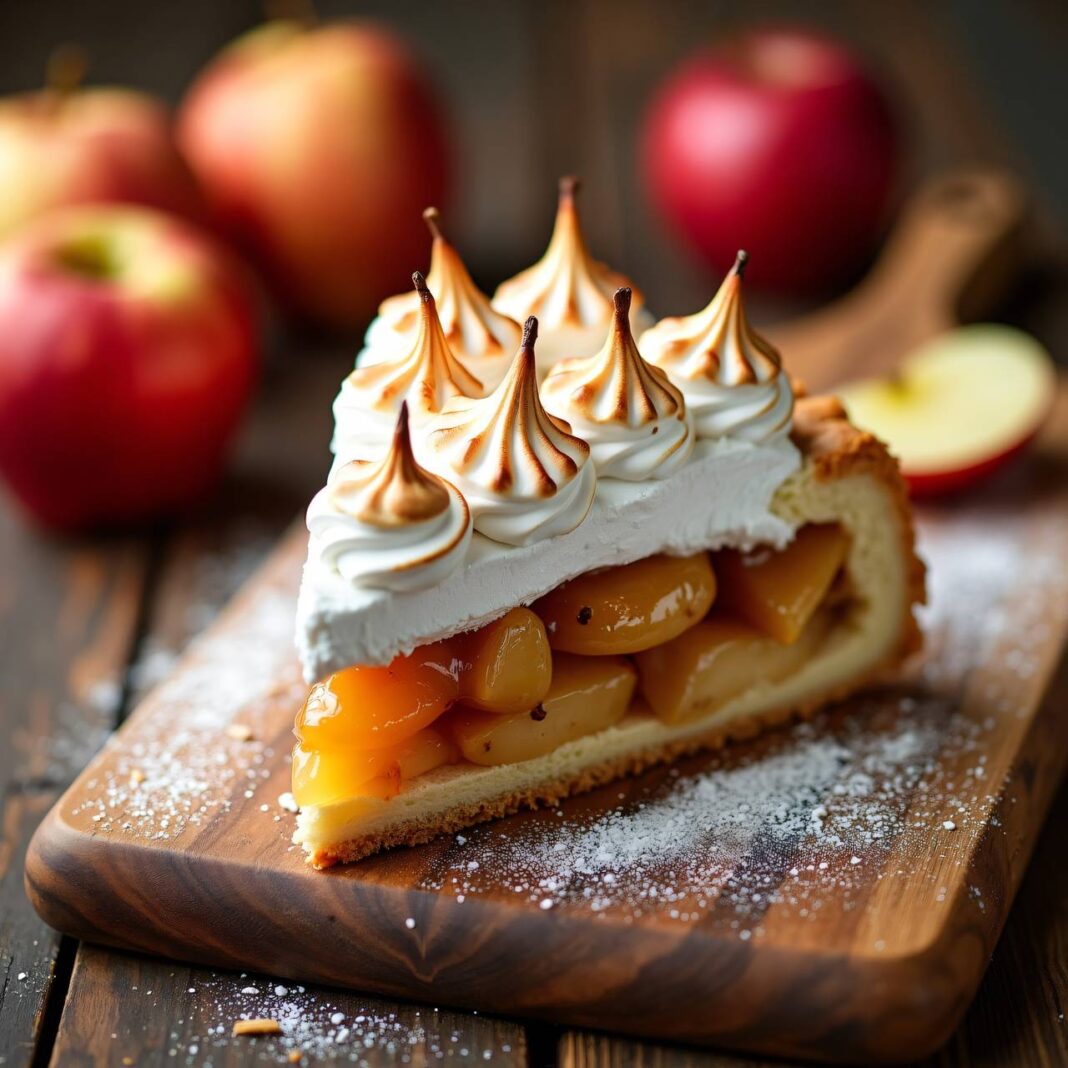Apfelblechkuchen mit Meringue Rezept Apfelblechkuchen mit Meringue Rezept