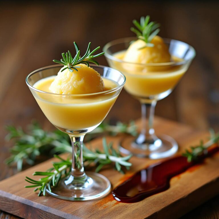 Apfelglace mit Rosmarin an Balsamico-Sauce Rezept