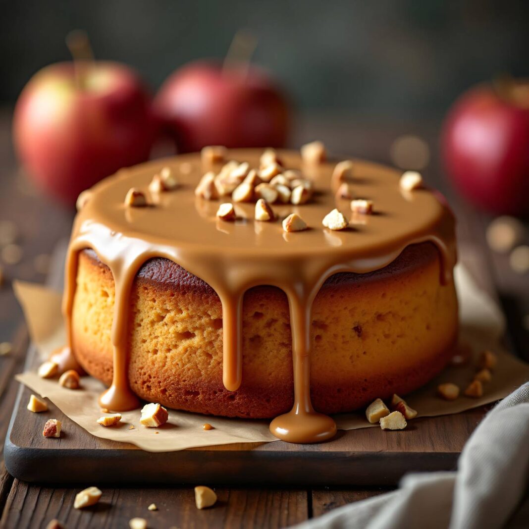 Apfelmuskuchen mit Caramel-Frosting Rezept Apfelmuskuchen mit Caramel-Frosting Rezept