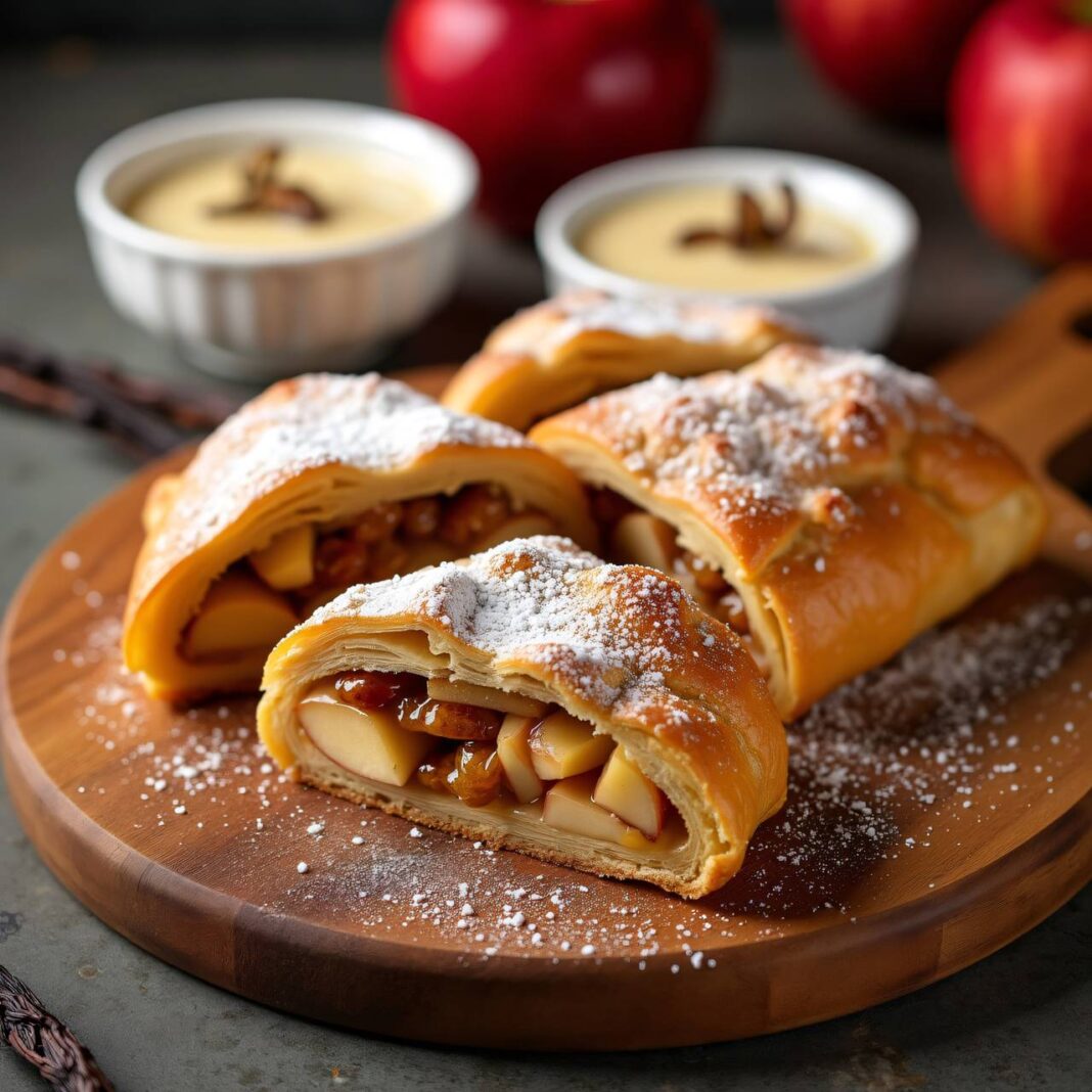 Apfelstrudel mit Vanillesauce Rezept Apfelstrudel mit Vanillesauce Rezept