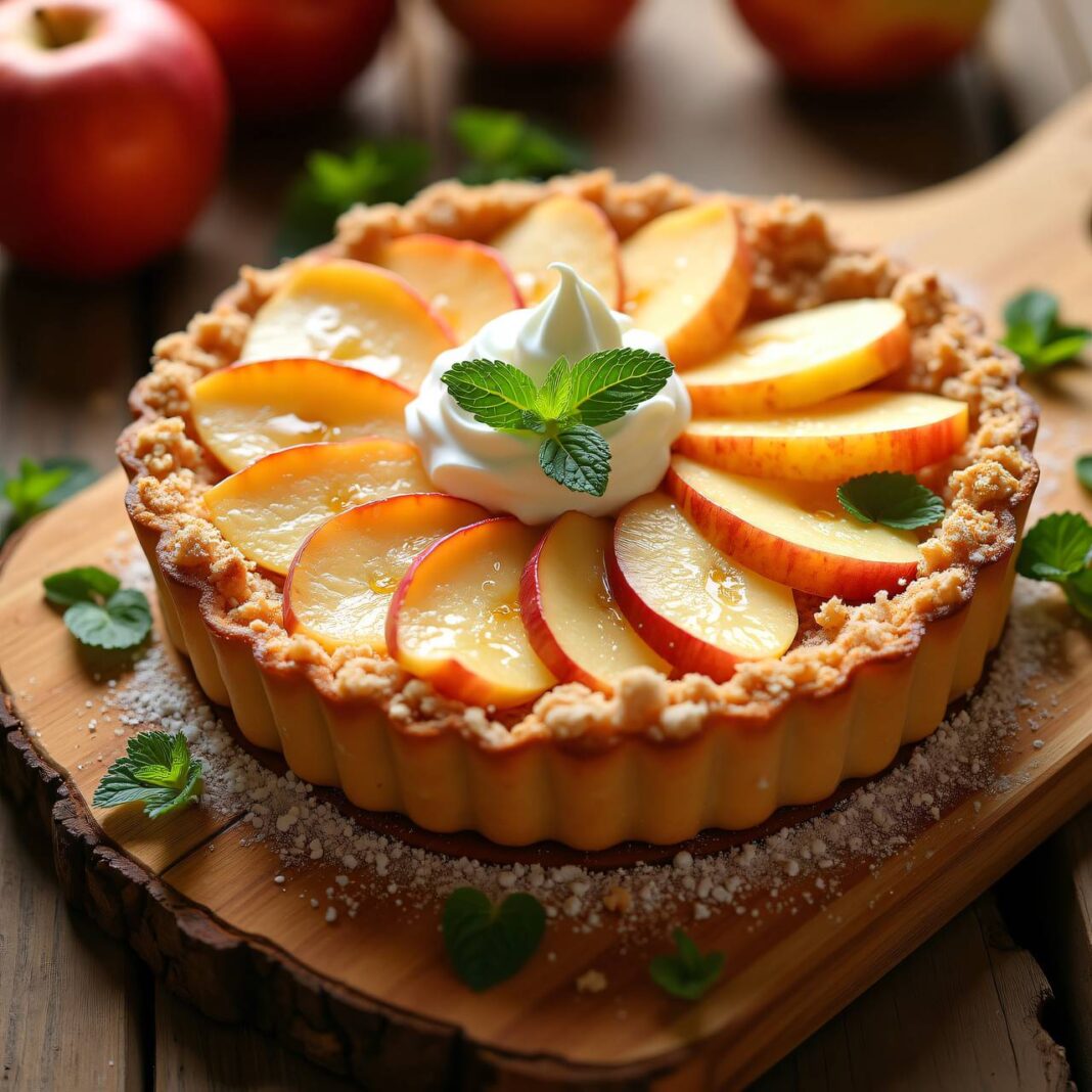 Apfeltarte (mit Honigstreuseln) Rezept Apfeltarte (mit Honigstreuseln) Rezept