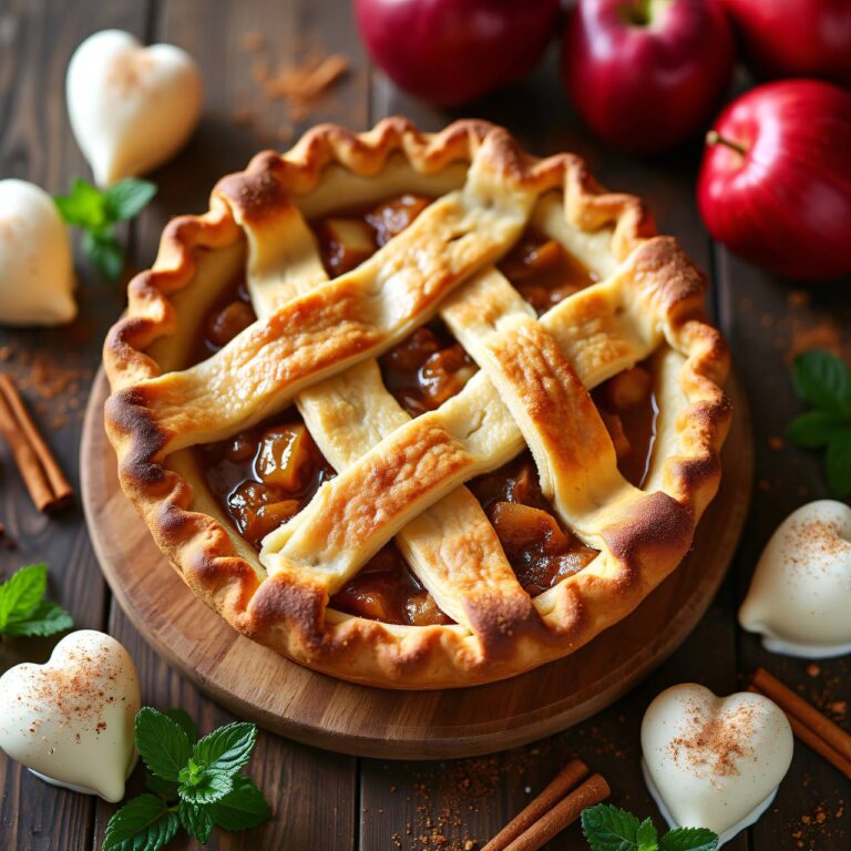 Apple-Pie mit geeisten Vanilleherzen Rezept