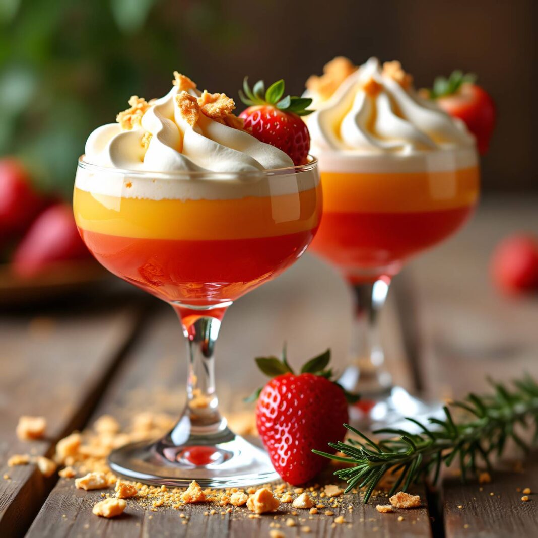 Aprikosen-Erdbeer-Smoothie mit Meringue-Sahne Rezept Aprikosen-Erdbeer-Smoothie mit Meringue-Sahne Rezept