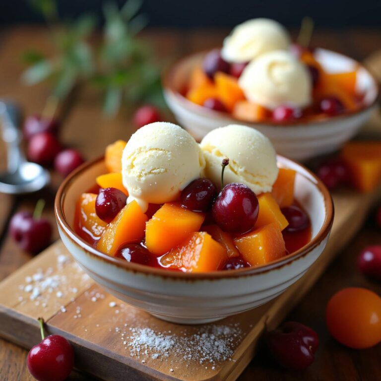 Aprikosen-Kirschen-Dessert Rezept