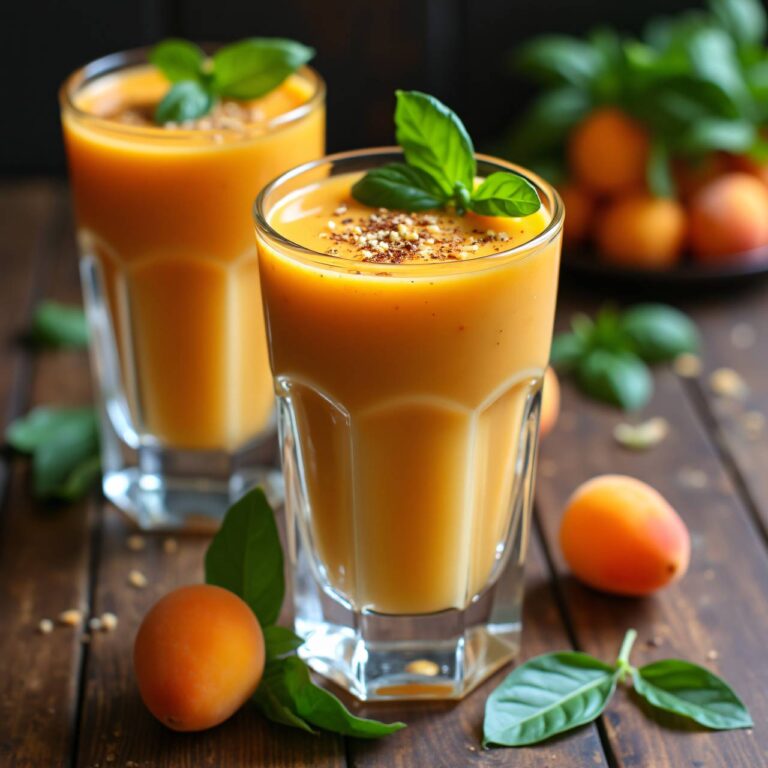 Aprikosen-Lassi mit Basilikum Rezept