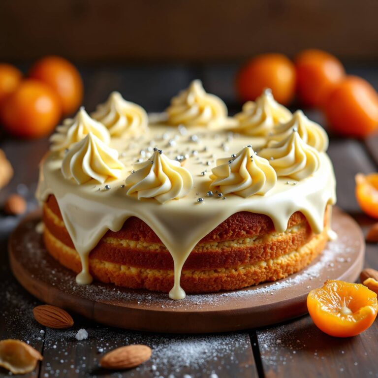 Aprikosen-Mandel-Cake mit Schokoladen-Sahne-Frosting Rezept
