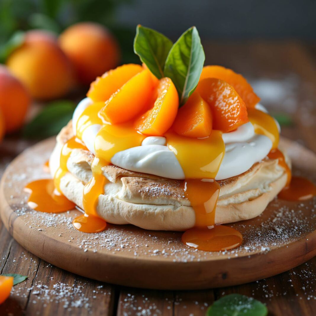 Aprikosen-Pavlova Rezept Aprikosen-Pavlova Rezept