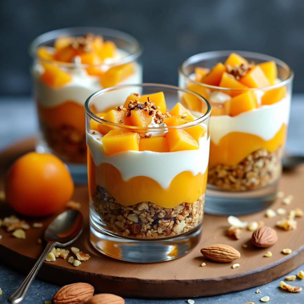 Aprikosen-Quark mit Granola Rezept Aprikosen-Quark mit Granola Rezept