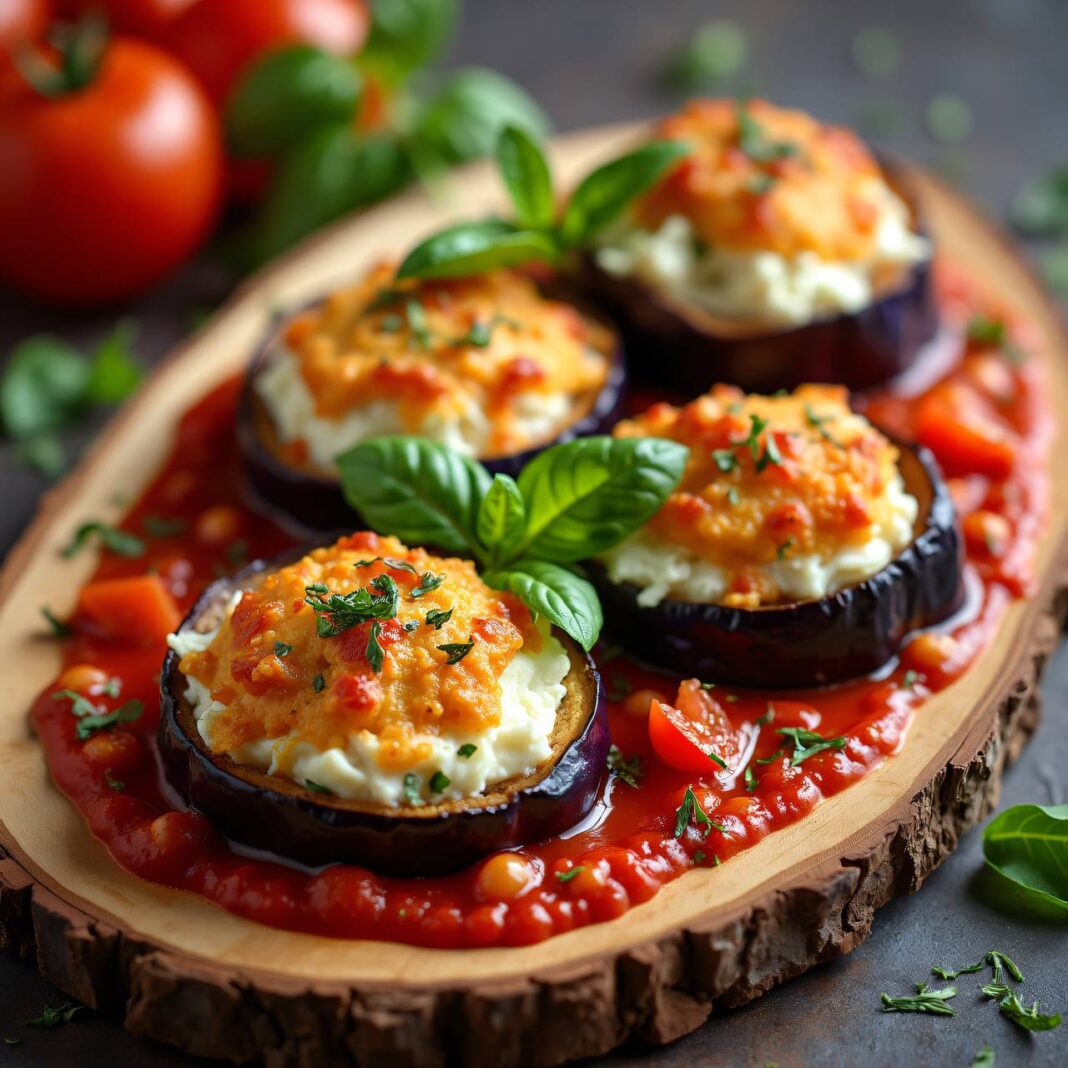 Auberginen-Beutelchen mit Tomatensauce Rezept Auberginen-Beutelchen mit Tomatensauce Rezept