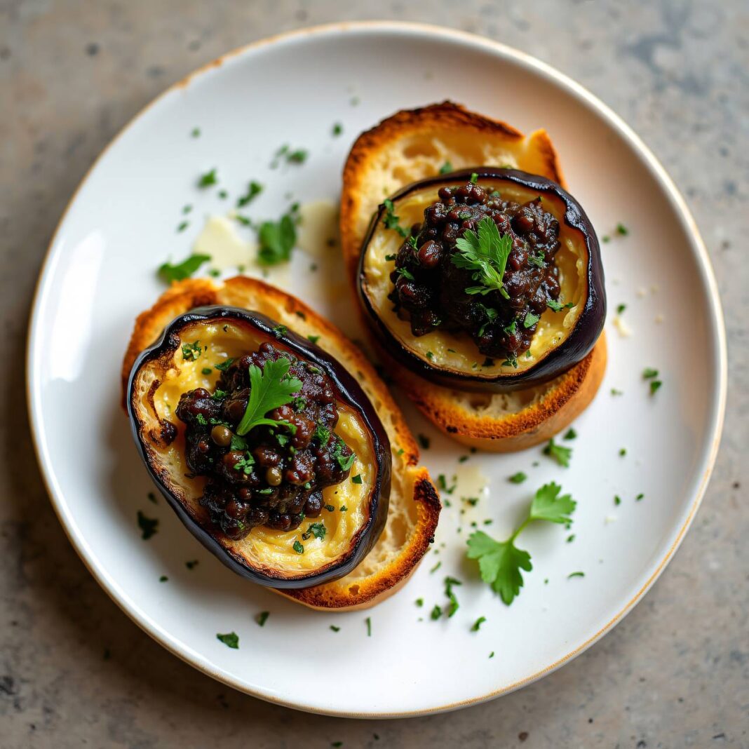 Auberginen-Häppchen mit Tapenade Rezept Auberginen-Häppchen mit Tapenade Rezept