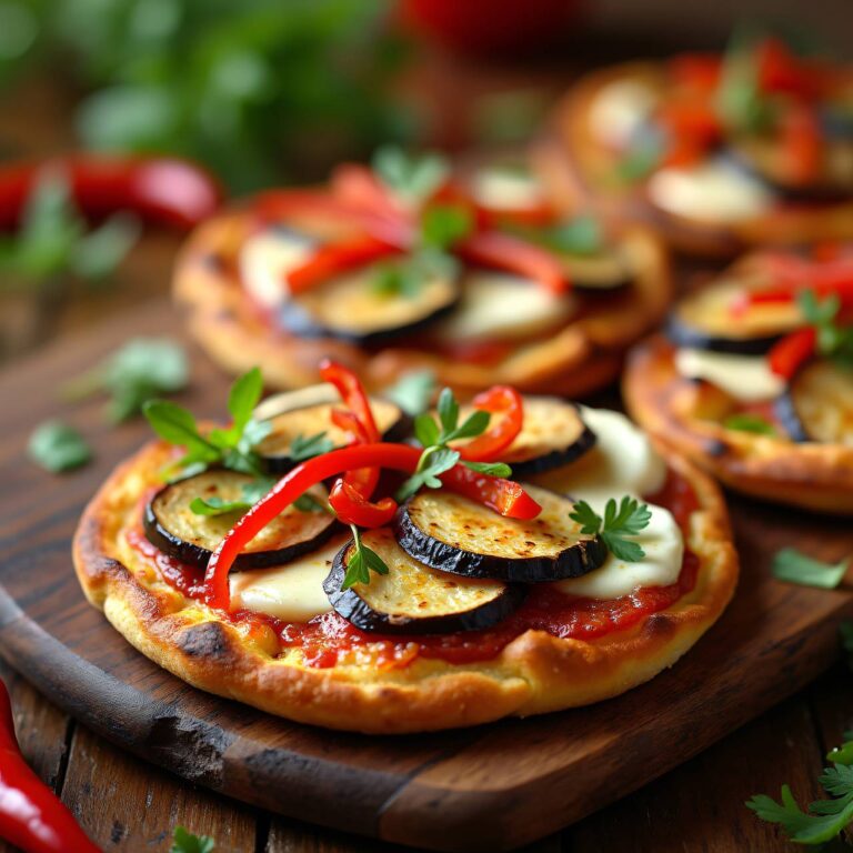 Auberginen-Mozzarella-Pizzette Rezept