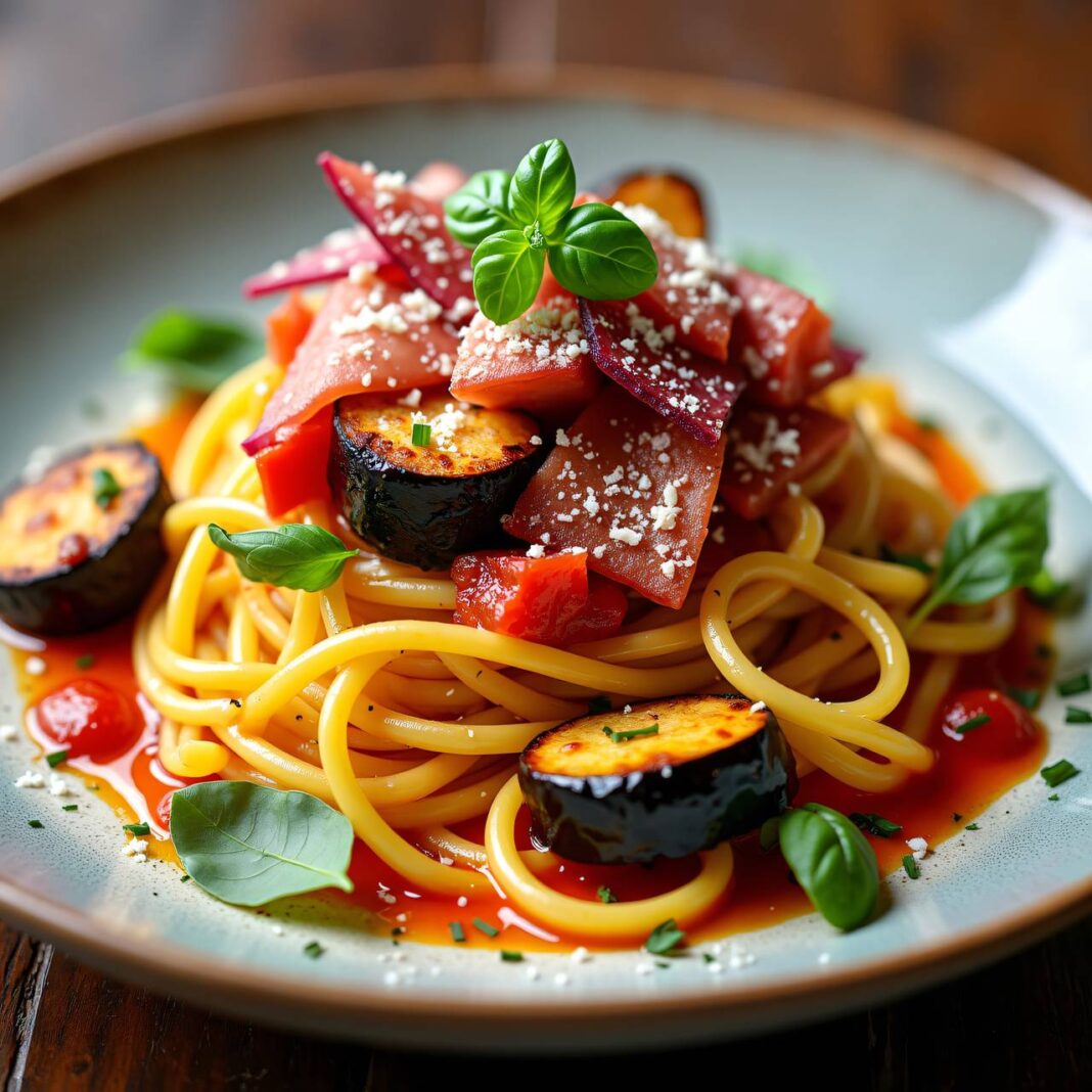Auberginen-Nudeln Rezept Auberginen-Nudeln Rezept