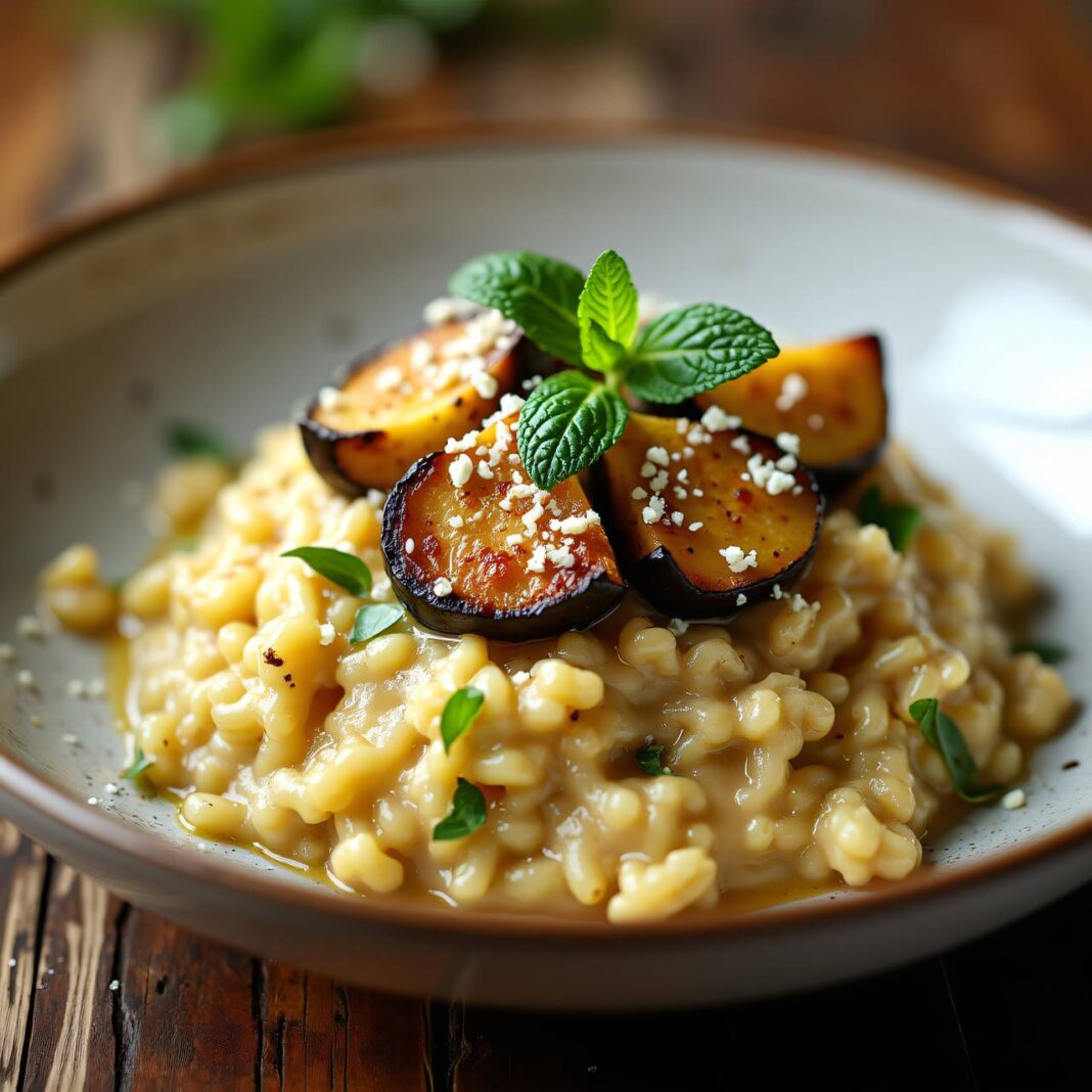 Auberginen-Risotto mit Mascarpone Rezept Auberginen-Risotto mit Mascarpone Rezept