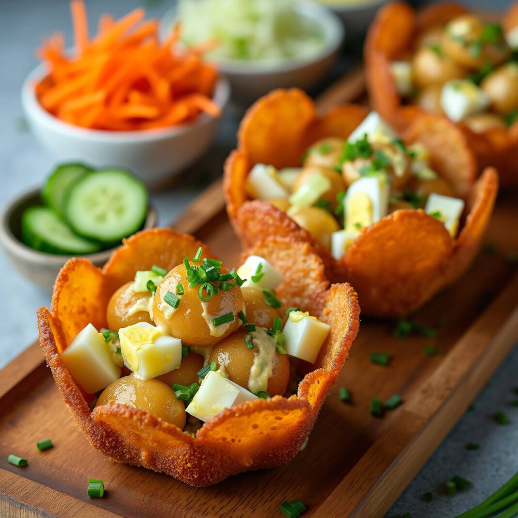 Babykartoffel-Salat im Wurstkörbchen Rezept Babykartoffel-Salat im Wurstkörbchen Rezept