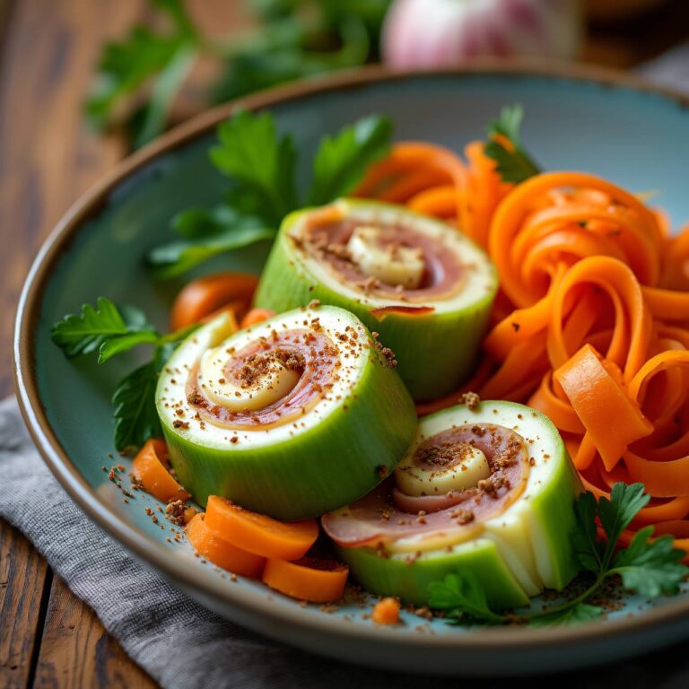 Bärlauchschnecken mit Karottenlocken Rezept