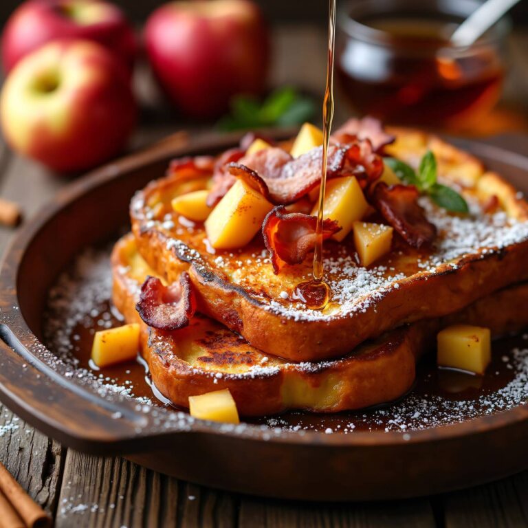 Baked French Toast mit Apfel und Speck Rezept