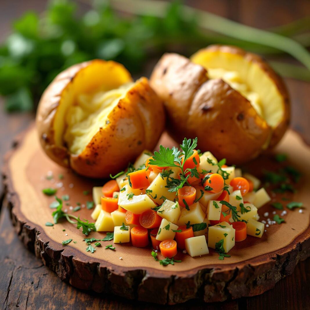 Baked Potatoes mit Gemüsetatar Rezept Baked Potatoes mit Gemüsetatar Rezept