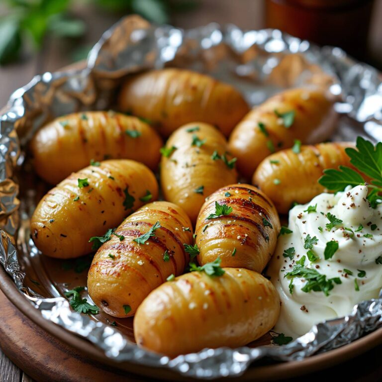 Baked Potatoes vom Grill mit Kräuterquark Rezept