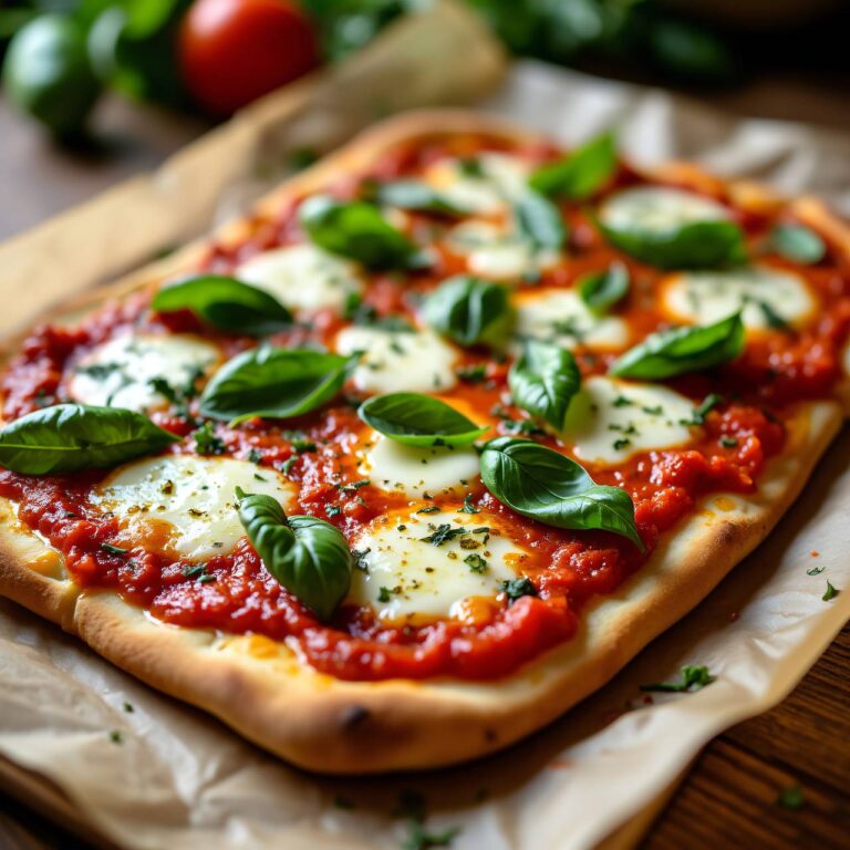 Basilikum-Pizza Rezept