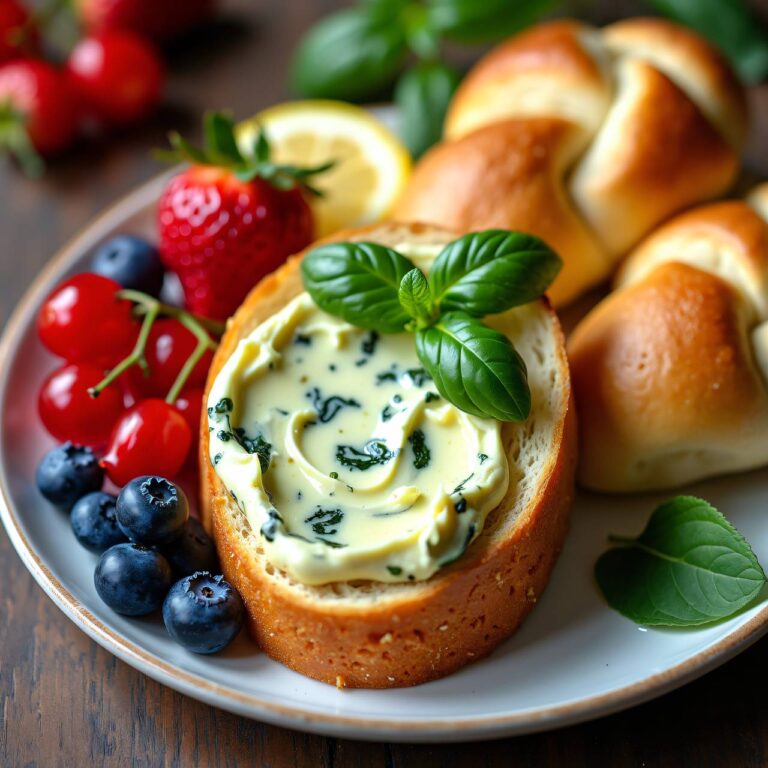 Basilikumbutter mit frischen Beeren Rezept