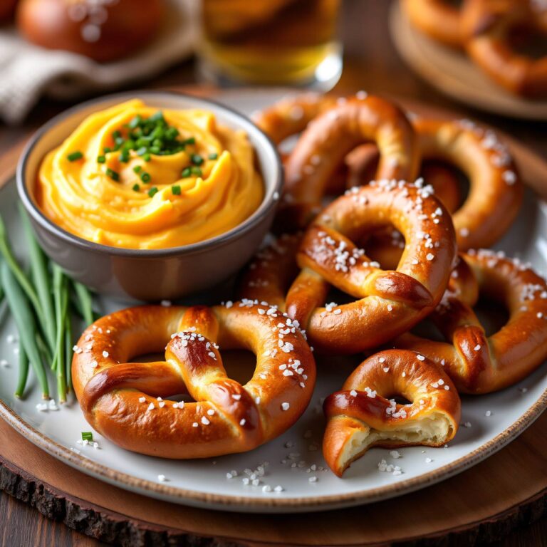 Bayerische Brezeln mit Käsecrème Rezept