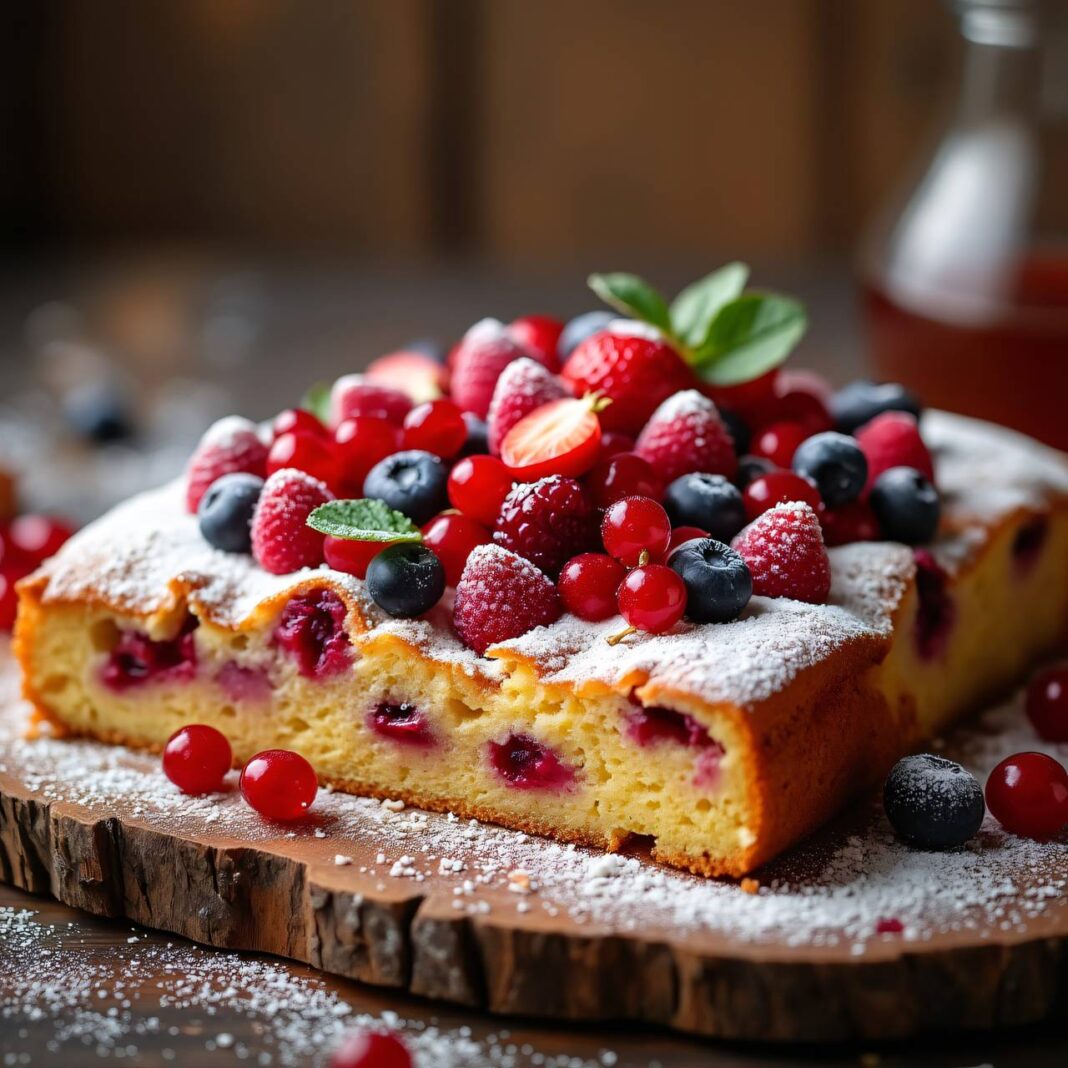 Beeren-Apfel-Blechkuchen Rezept Beeren-Apfel-Blechkuchen Rezept