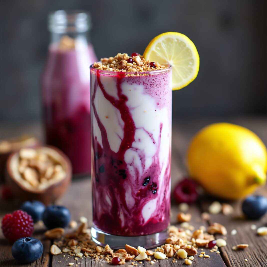 Beeren-Nuss-Recovery-Shake mit Joghurt Rezept Beeren-Nuss-Recovery-Shake mit Joghurt Rezept