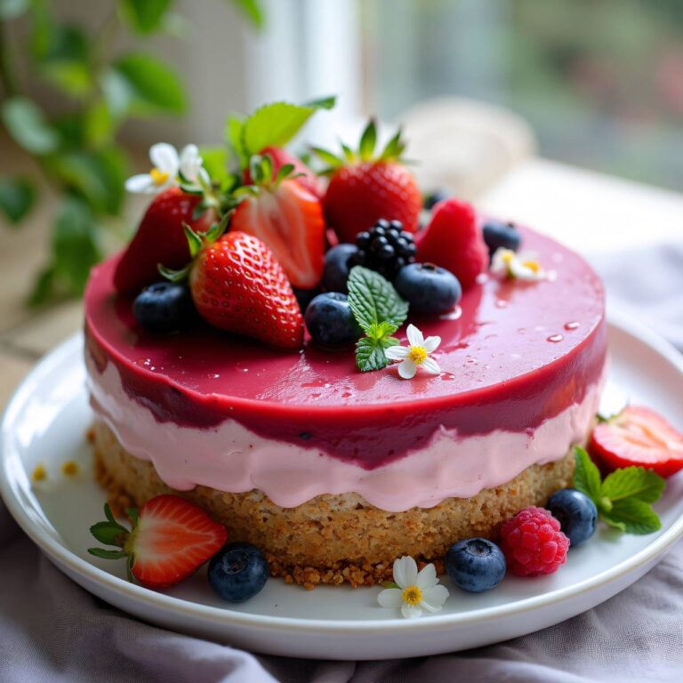 Beeren-Qimiq-Torte (ohne backen) Rezept