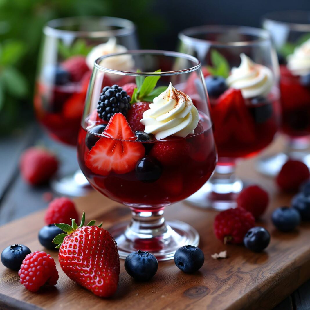 Beschwipste Beeren mit Vanillecreme Rezept Beschwipste Beeren mit Vanillecreme Rezept