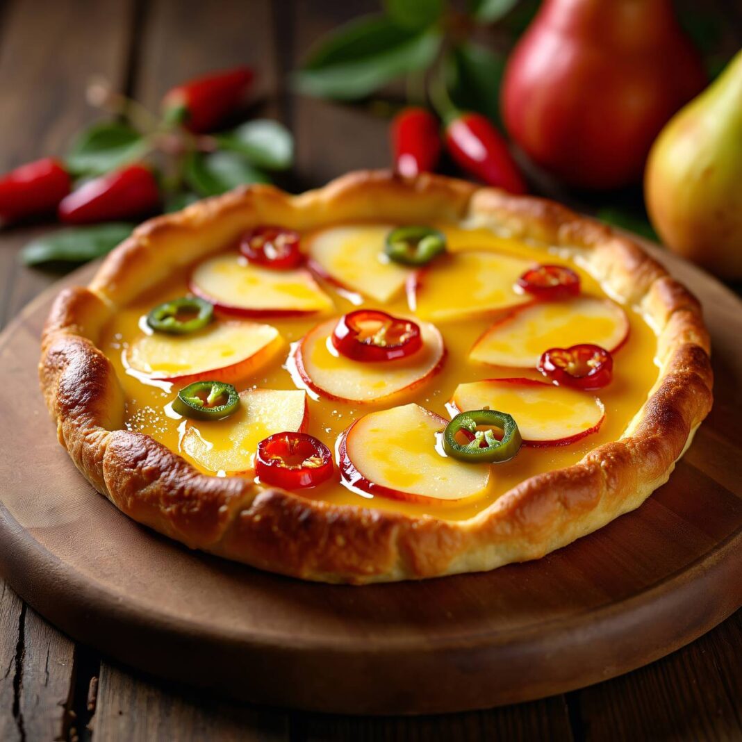 Birnen-Blechkuchen mit Paprikas Rezept Birnen-Blechkuchen mit Paprikas Rezept