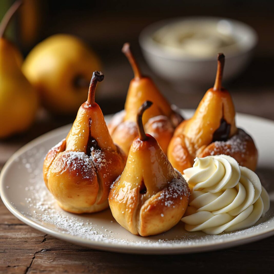 Birnen im Blätterteig mit Sahne Rezept Birnen im Blätterteig mit Sahne Rezept