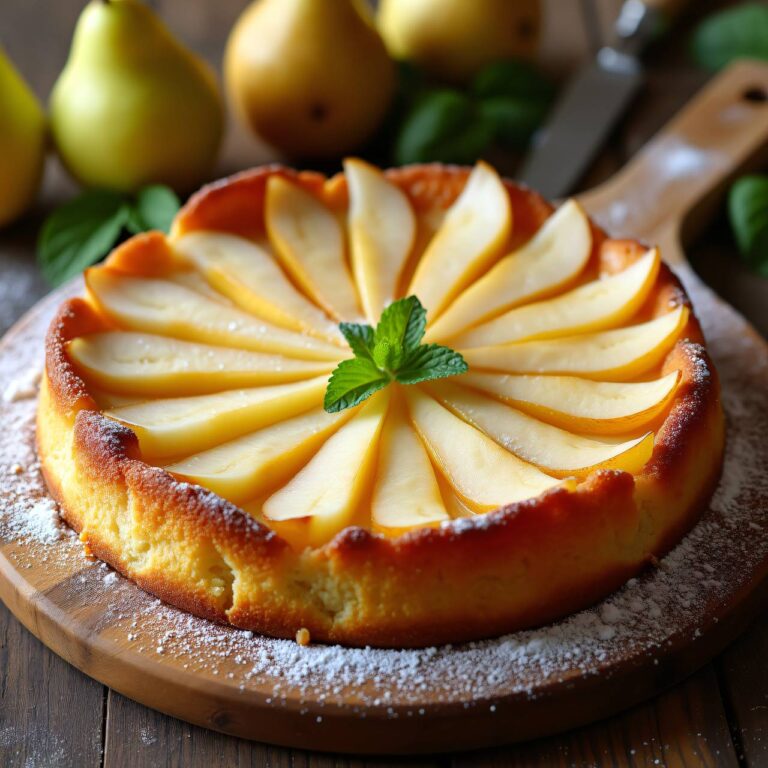 Birnen-Kuchen mit Crème-fraîche Rezept