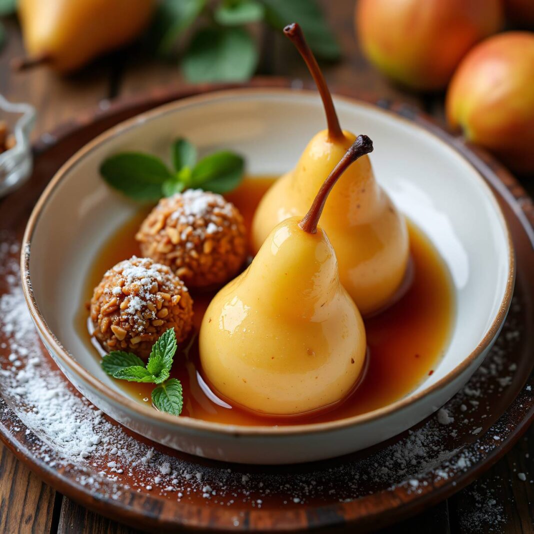 Birnen mit Nusspralinés Rezept Birnen mit Nusspralinés Rezept