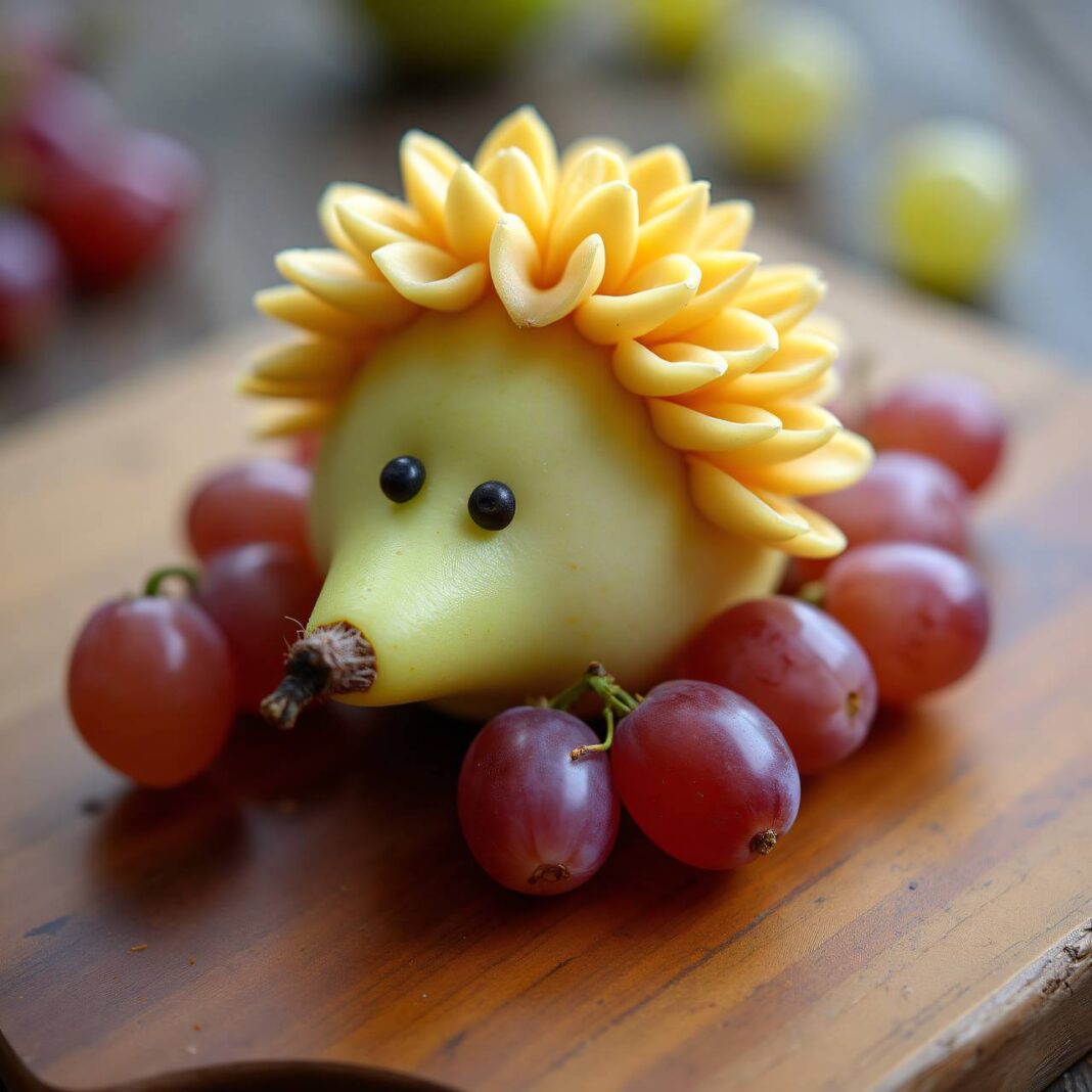 Birnen-Trauben-Käse-Igel Rezept Birnen-Trauben-Käse-Igel Rezept