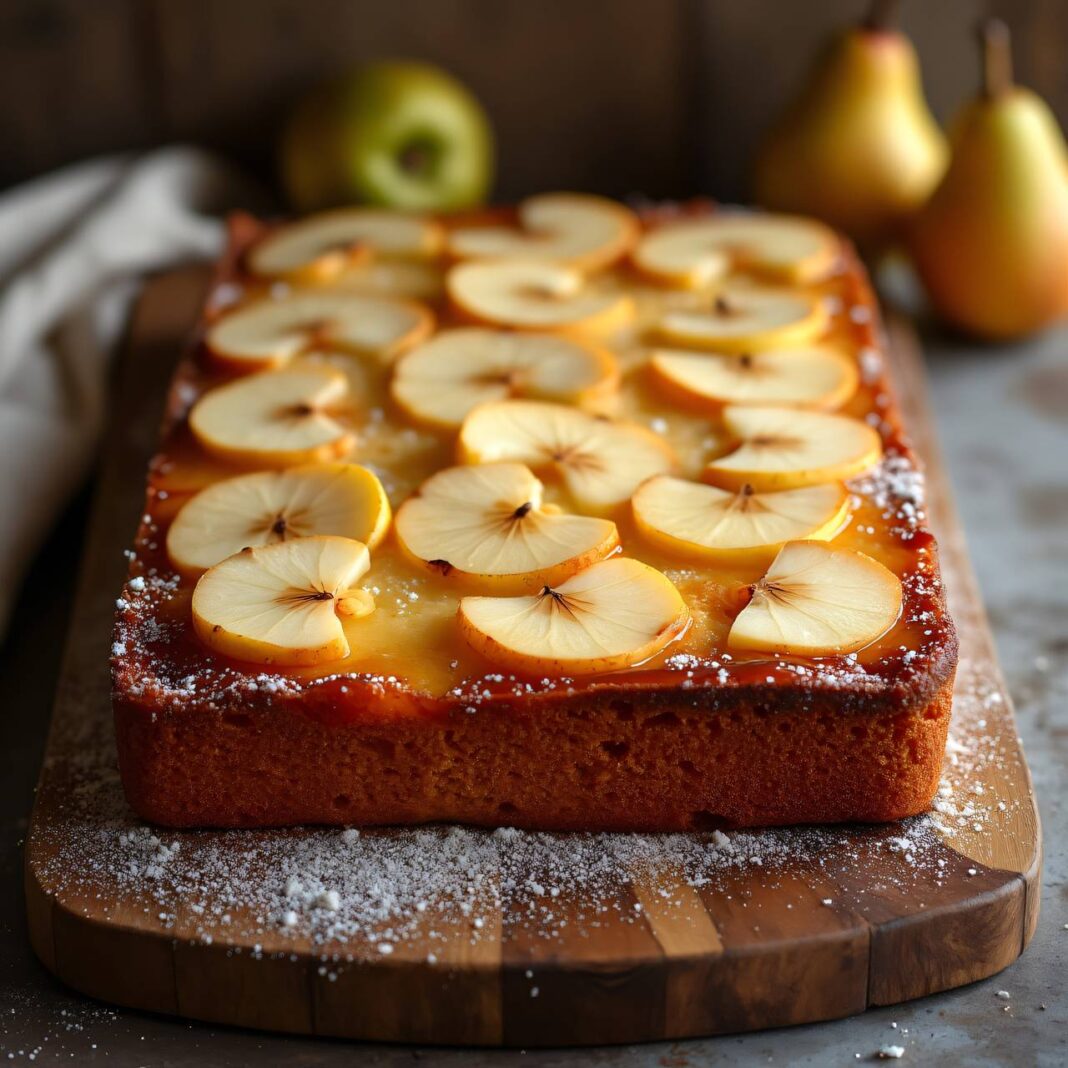Birnenblechkuchen mit Sternanis Rezept Birnenblechkuchen mit Sternanis Rezept